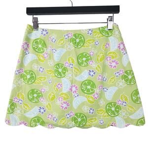 Lilly Pulitzer Skort Skirt Shorts Cute Bright Summer Lemon Lime Casual Resort 2
